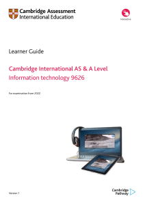 Cambridge AS & A Level IT 9626 Learner Guide