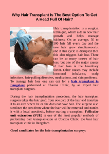 Why Hair Transplant Is The Best Option To Get A Head Full Of Hair?