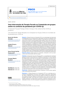 Almeida, Rebessi, Szuspsynski e Neufeld (2021). Uma intervenção de Terapia Focada na Compaixão em Grupos Online no contexto da pandemia por COVID-19