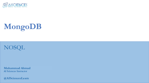 MongoDB Presentation: NoSQL Database Concepts & Operations