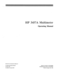 HP 3457A Operating