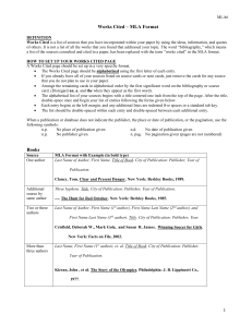 WorksCited Format MLA Annotated Bibliography Tempalte