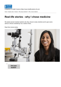 Health Careers - Real-life stories - why I chose medicine - 2017-09-19
