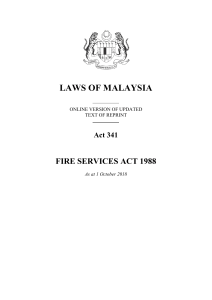 Act 341 Fire services act 1988