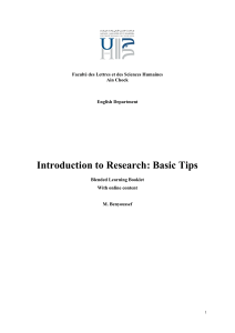 Introduction to Research Basic Tips 2020