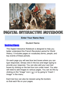 French Revolution Interactive Notebook