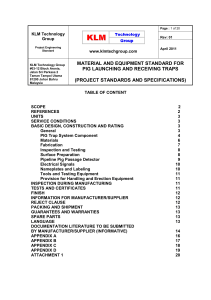 PROJECT STANDARDS AND SPECIFICATIONS pig catcher package Rev01