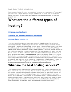 How to Choose The Best Hosting Services