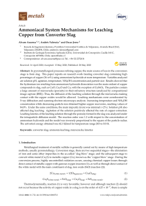 Ammoniacal System Mechanisms For Leaching Copper From Converter Slag