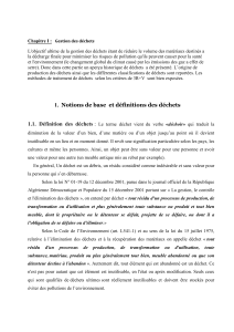 Gestion des d&eacute;chets: Histoire, Classification et Traitement