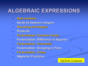 2. Algebraic expressions CAPS
