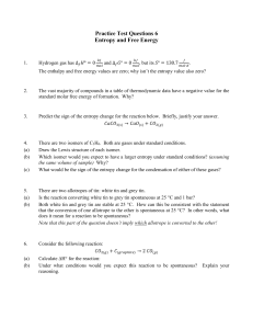 chem2000 practice test questions 6 entropy and free energy