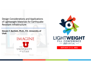 Design Considerations and Applications of Lightweight Materials for Earthquake-Resistant Infrastructure