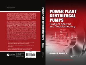 Power Plant Centrifugal Pumps Problem Analysis and Troubleshooting By Adams and Maurice L