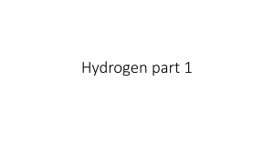 Hydrogen part 1