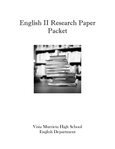English II Research Paper Packet (1)