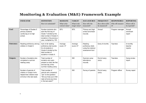 M&E Framework Example