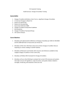 Change of Condition Quartlery Training Outline and Objectives 6.24.2021