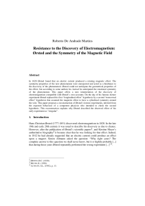 Resistance to the Discovery of Electromagnetism Ørsted and the Symmetry of the Magnetic Field