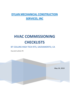 HVAC Commissioning Checklists