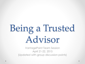 Being a Trusted Advisor Apr 2015