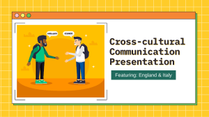 Cross-cultural Communication for European Countries (England & Italy)