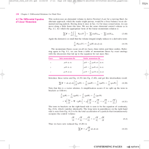 differential equation of linear momentum  fluid