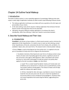 Chapter 24 Outline Facial Makeup