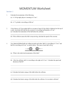 1 Momentum Worksheet with Answers