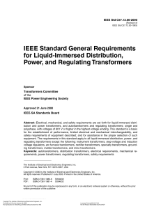 IEEE C57.12.00 requirements for liquid immersed distribution, power and regulating transformars