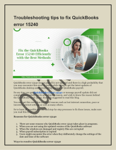 Troubleshooting tips to fix QuickBooks error 15240
