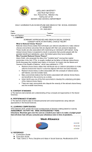 Rational Choice Theory Daily Learning Plan