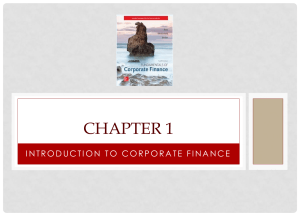 Ch1.0 Introduction to Corporate Finance