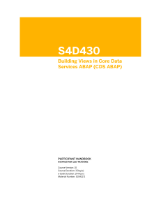 S4D430 Building Views Core Data Services ABAP (CDS ABAP) COL10 New