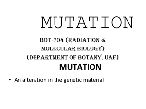 Mutations (Radiations and Molecular biology) Botany.