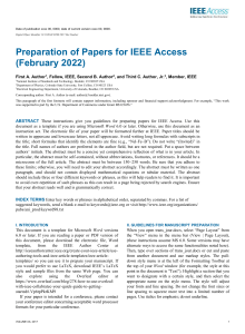 IEEE Access Paper Template: Formatting Guide