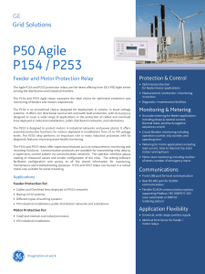 GE P154/P253 Feeder & Motor Protection Relay Datasheet