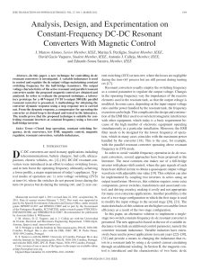 Analysis, Design, and Experimentation on Constant-Frequency DC-DC Resonant Converters With Magnetic Control