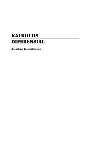 Kalkulus Diferensial dilengkapi Tutorial MATLAB v.2.0 Unesco