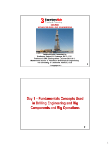 Day 1 - Advanced Drilling Engineering