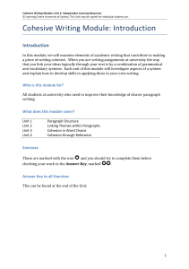 Cohesive Writing Module Introduction