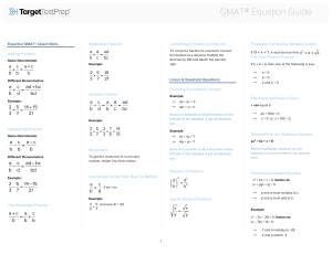 GMAT Math Formulas