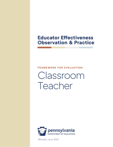 Framework for Observation & Practice – Classroom Teacher