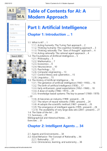 Table of Contents for AI  A Modern Approach 3rd Edition