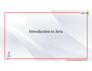 001 Introduction to Java