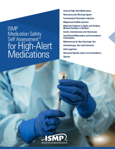 ISMP Medication Safety - High Alert medications