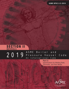 ASME Section II Part C-Specification for Welding Rods, Filler Metal (2019)