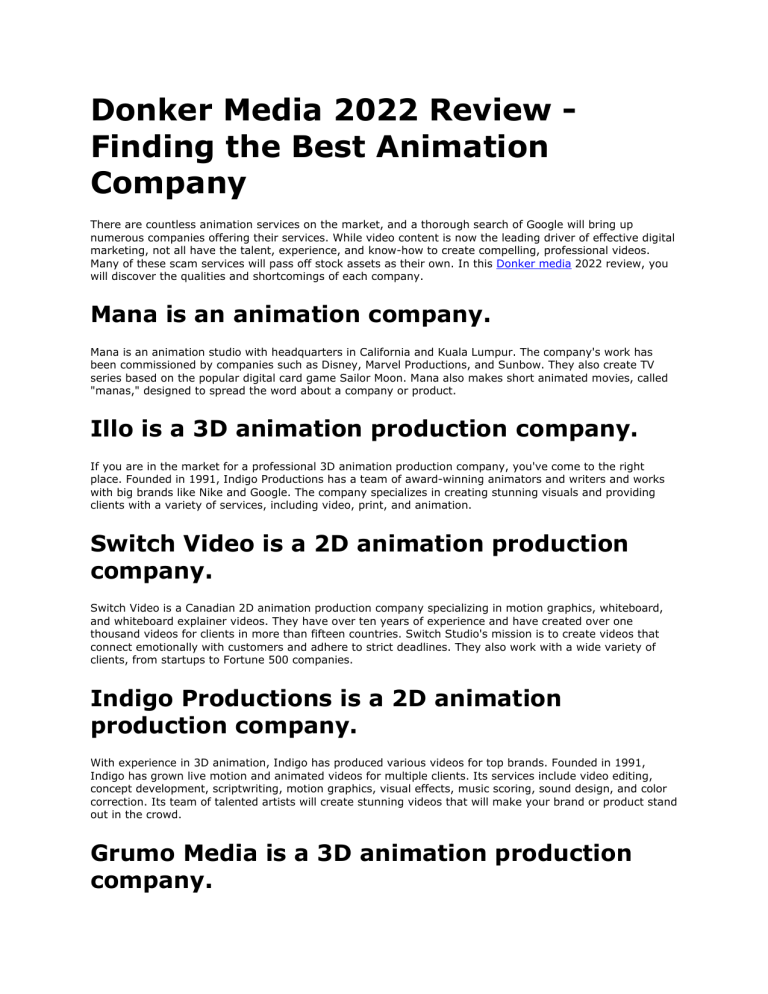 animation studios in canada