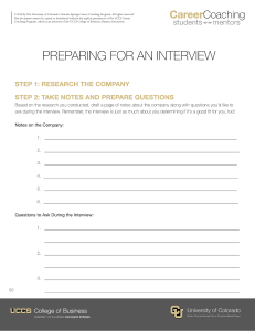 Prepare for an interview