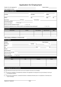 application for employment